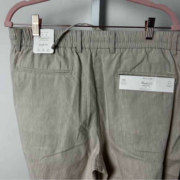 PORTER & ASH LINEN blend slim fit PANTS BRAND NEW WITH TAGS SIZE 36 - Picture 3 of 7